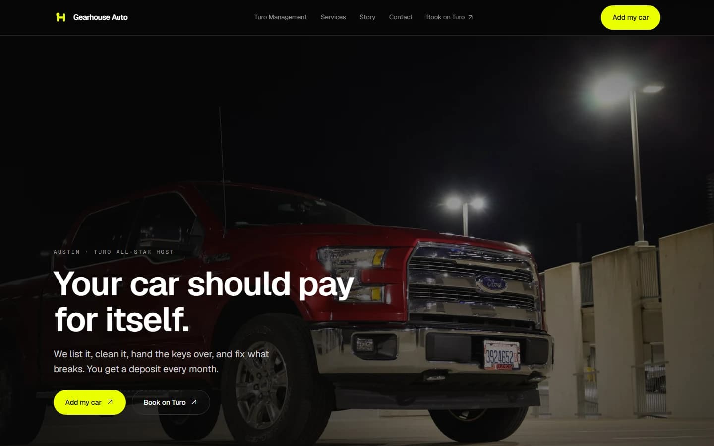 Gearhouse Auto website homepage
